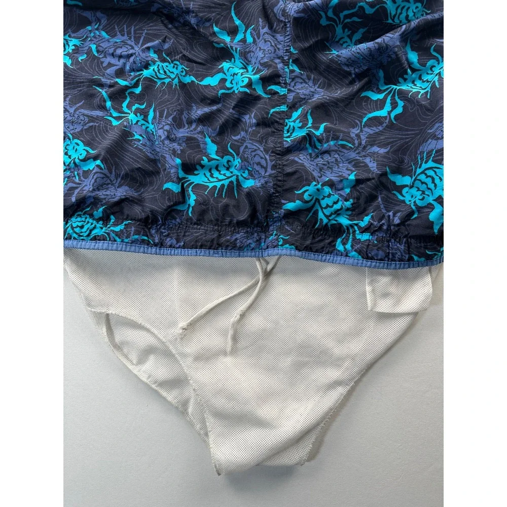 Vintage Catalina Mens‎ Swim Trunks Board Shorts Blue Teal Fish Print Large